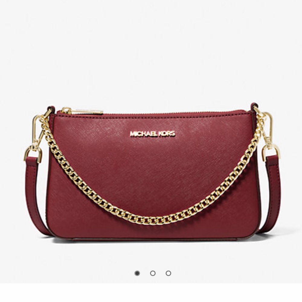 Jet Set Medium Saffiano Leather crossbody bag dark cherry